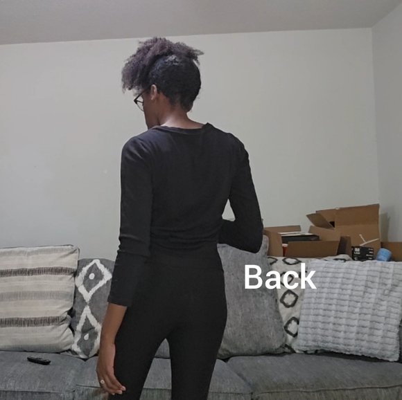 S Black leggings w/ Red & white stripe - Picture 4 of 4